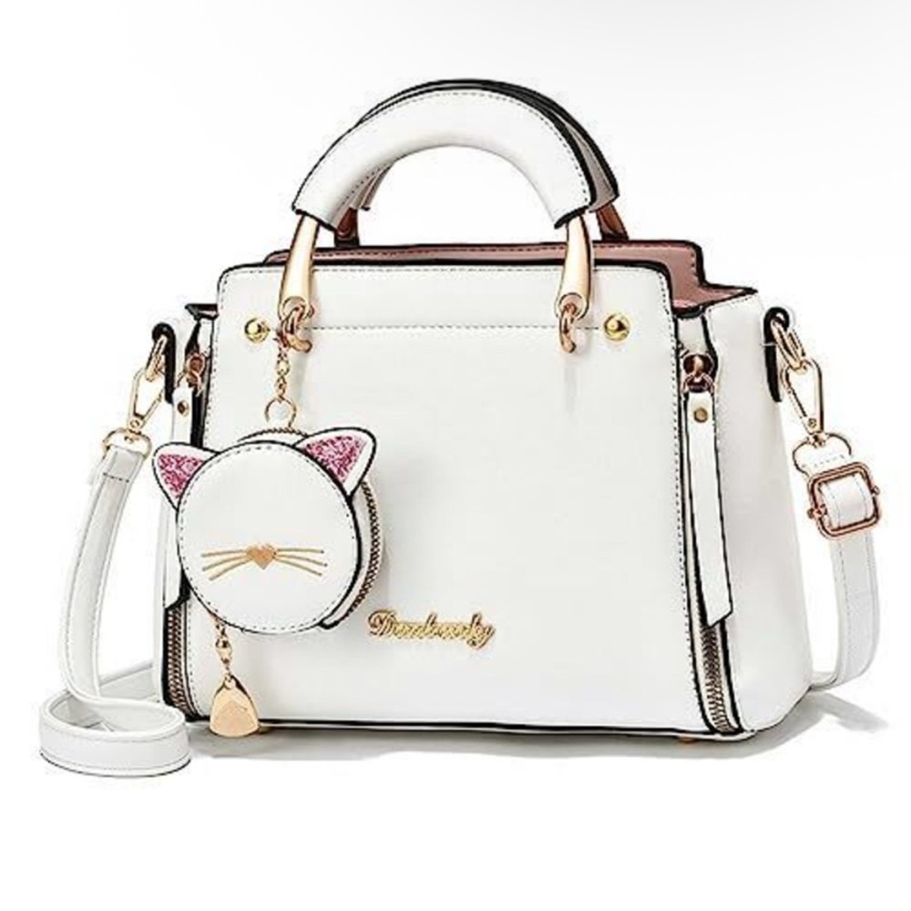 Small White Purse with Detachable Crossbody Strap